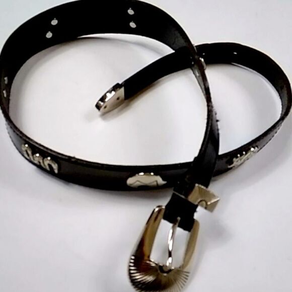 Vintage Metal & Leather Women Black Belt Cowboy main image 15